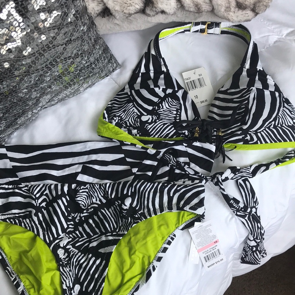 Black and White Zebra Bikini Set